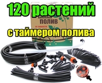 Капельный полив от ёмкости (бочки, еврокуба) Автомат на 120 растений.